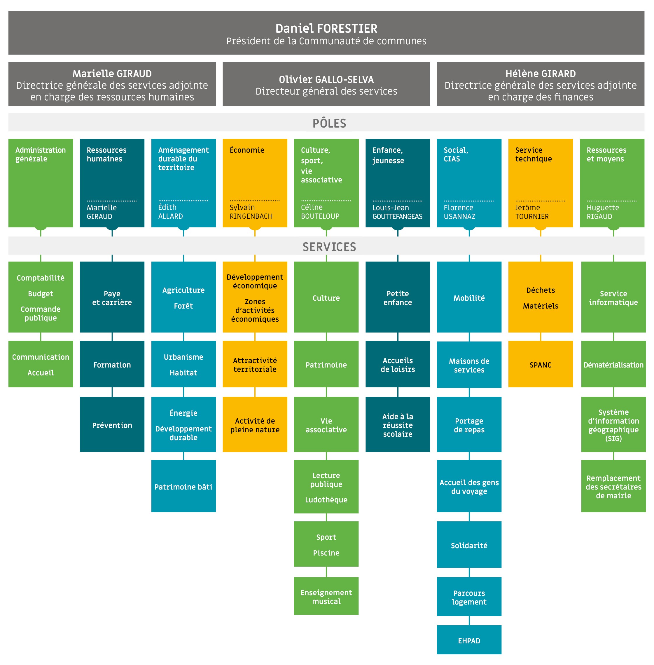 Organigramme des services ALF